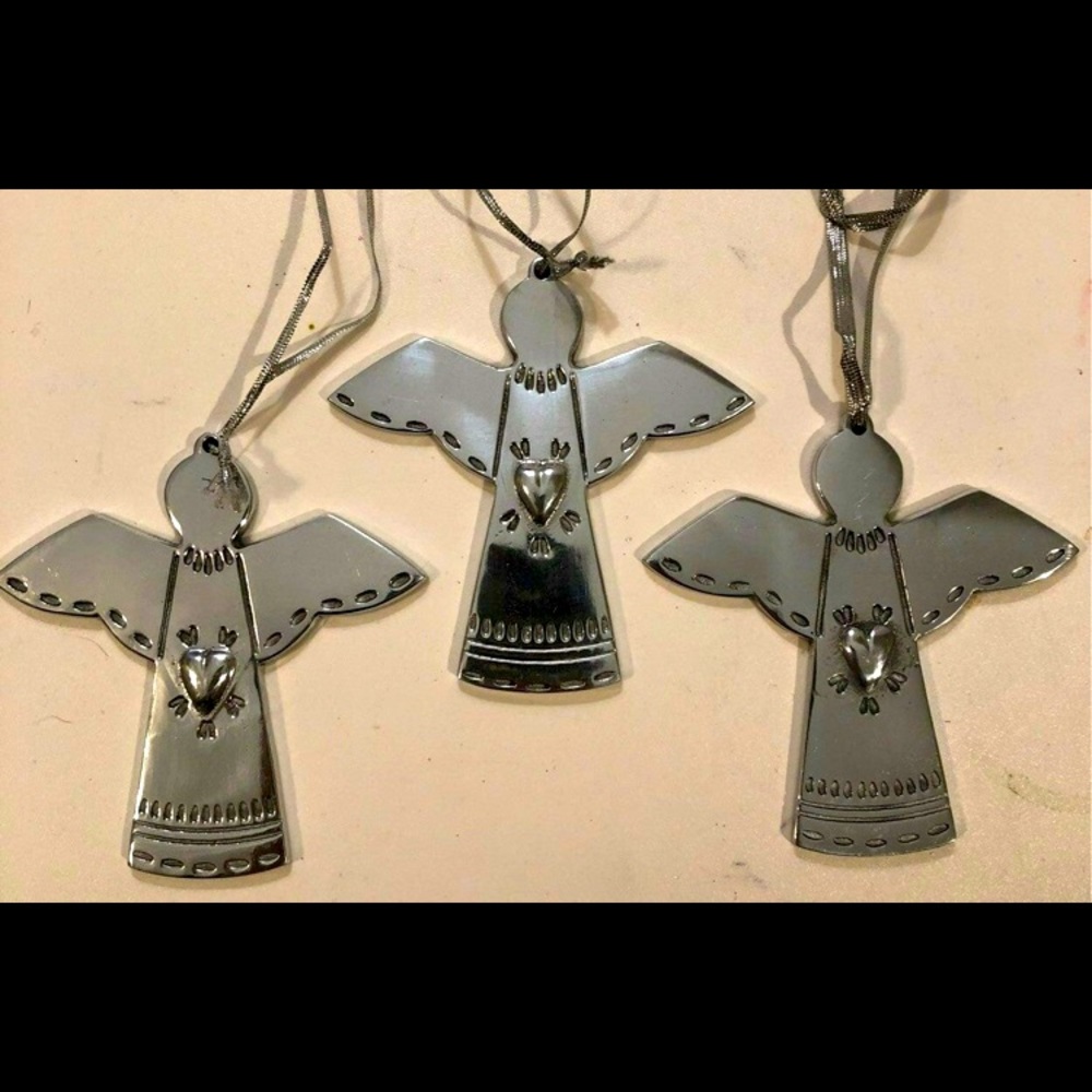 Angel ornaments - silver angel christmas tree ornaments